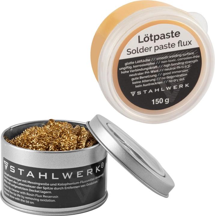 Produktbild Stahlwerk Lötzubehör Set mit Lötkolbenspitzen-Reiniger, Lötpaste & Lötpaste (Lötkolben)