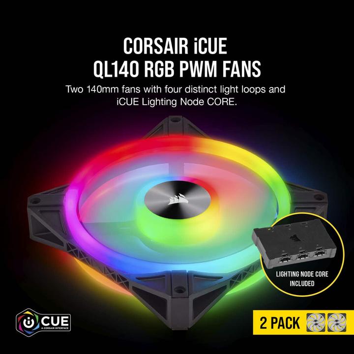 Productafbeelding Corsair iCUE QL140 RGB (140 mm, 2 x)