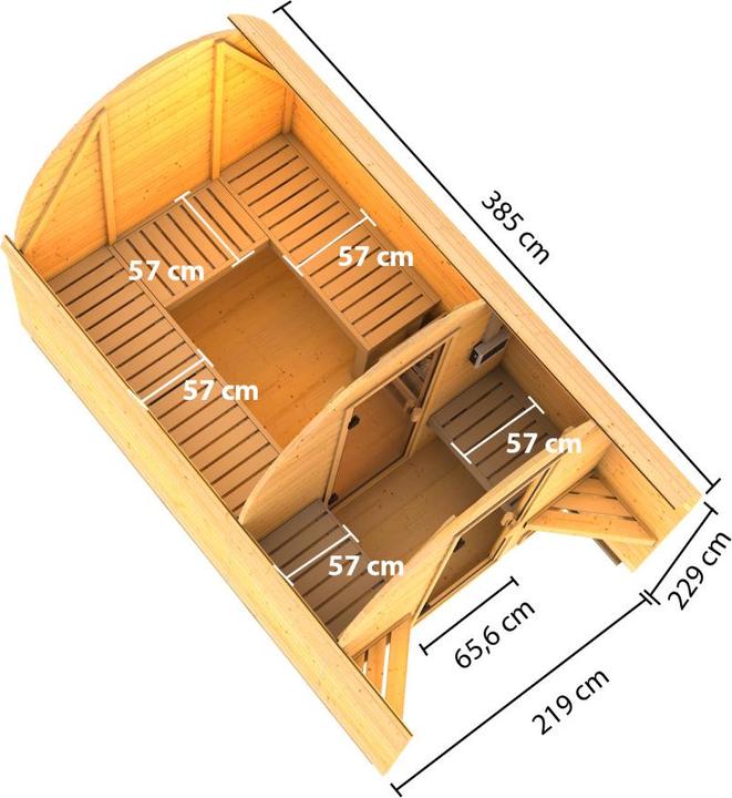 Immagine prodotto Karibu Anticamera della sauna a barile (Senza forno)