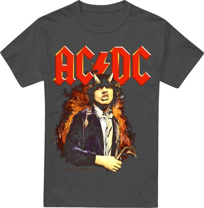 Actual product image AC/DC Unisex Adult Fire And Horns T-Shirt (M)