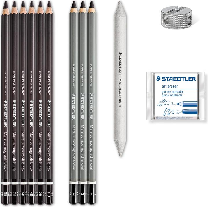 Produktbild Staedtler Mars Lumograph charcoal 100C Kohlestifte (4.50 mm, M, 9 x)