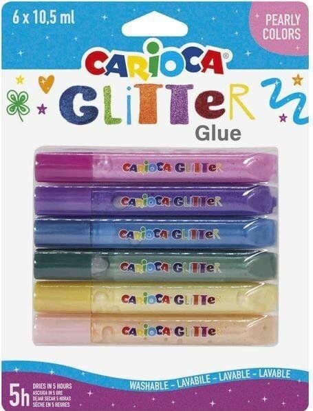 Image du produit Carioca Crayons à paillettes Glue Pearl 6 pièces, Multicolore (Multicolore, 6 x)