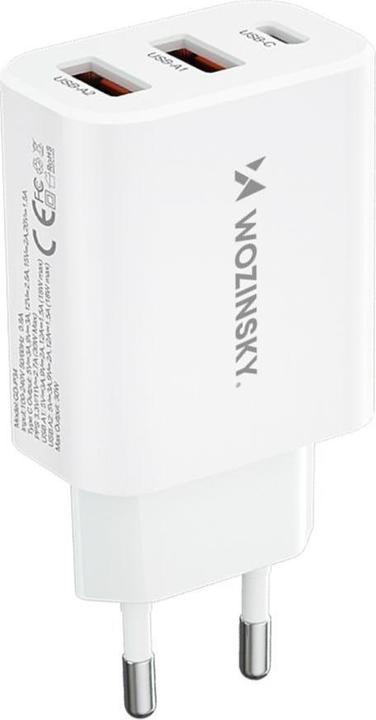 Wozinsky CWCUCW 30W USB-C / 2 x USB-A wall charger - white (30 W)