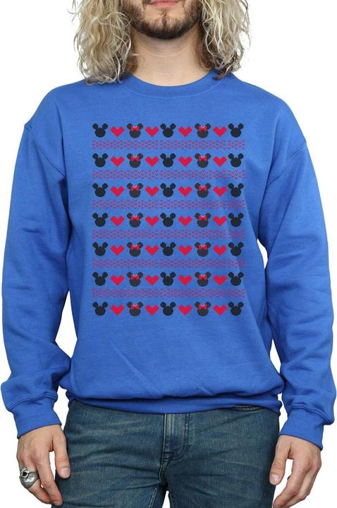 Actual product image Disney Mens Mickey And Minnie Christmas Hearts Sweatshirt (XXL)