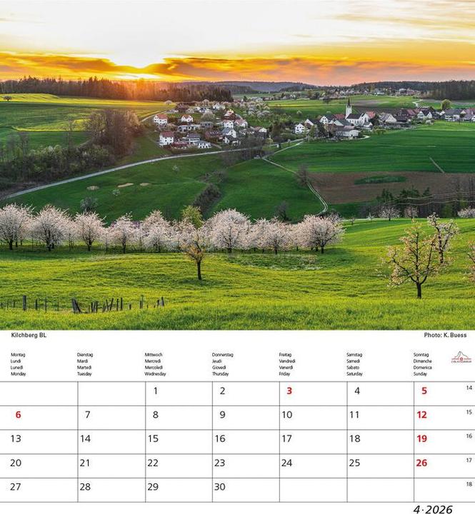 Produktbild Schweiz 21x24 2026 (21 x 24 cm, Harter Einband, Französisch, Deutsch)