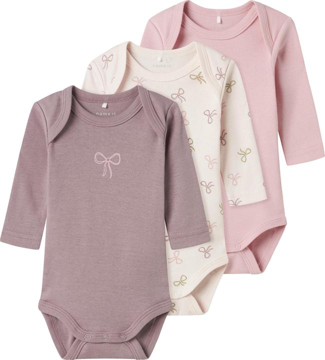 Name it Nbfbody 3p Ls Barely Pink Bow Noos