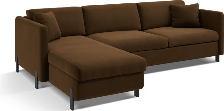 Image du produit Micadoni Canapé D'Angle Velours Gauche Convertible, "Gloria", 4 Places, 260x170x80Fabriqué en Europe (Canapé d'angle)