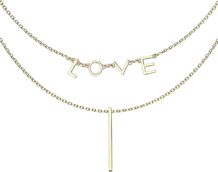 Image du produit Star Piercing Chaîne plaquée or pendentif LOVE et poutre (sans laiton, Acier chirurgical 316L)