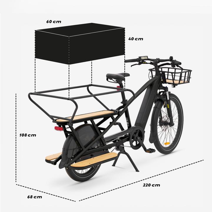 Produktbild Btwin E-Lastenfahrrad Cargobike R500E Longtail V2 schwarz
