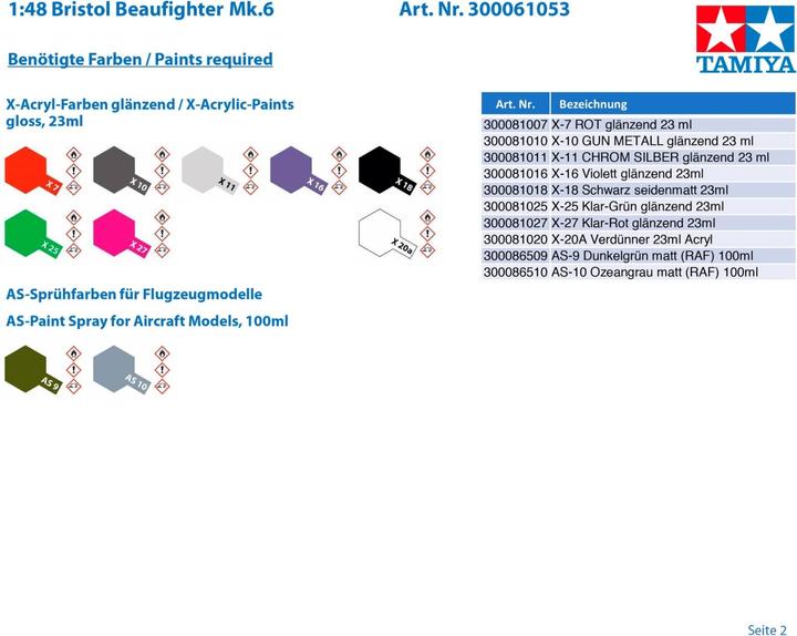 Immagine prodotto Tamiya 1:48 BRISTOL BEAUFIGHTER MK.6