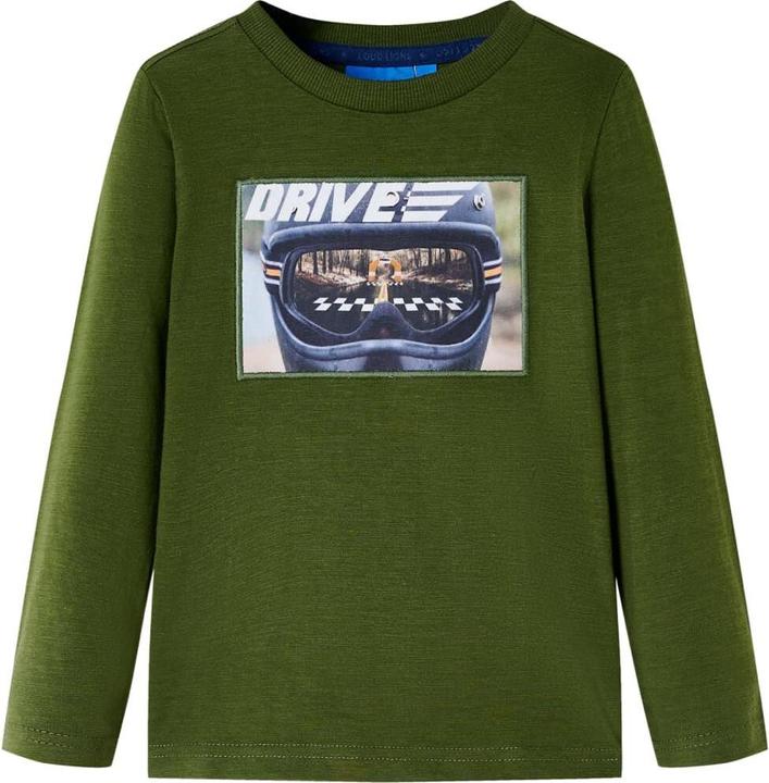 Actual product image VidaXL Children's long-sleeved shirt dark khaki 128,Material: 100 (128)
