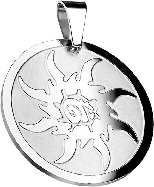 Produktbild Star Piercing Anhänger silber Sonnenbanner rund (Chirurgenstahl 316L)