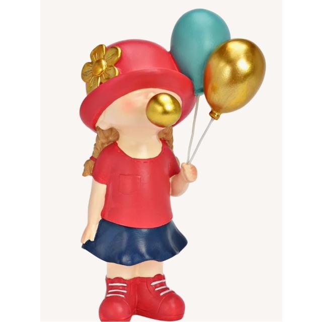 Immagine prodotto CreaDiva Figur Mädchen mit Kaugummiblase und Luftballons Bunt