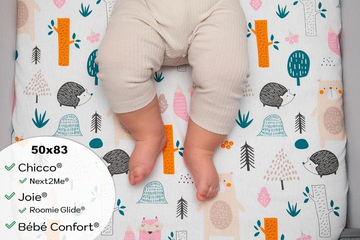 Actual product image ‎Lovely Hippo 3-teiliges Baby-Spannbettlaken-Set (50 x 83 cm)
