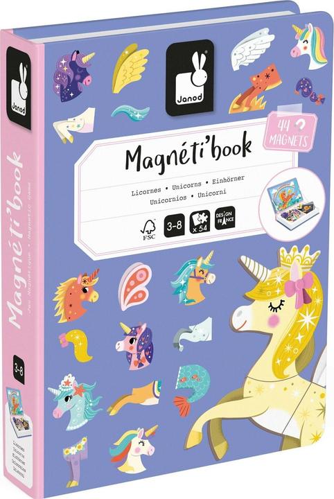 Janod Magnetbuch Einhorn (Deutsch, Französisch, Italienisch, Englisch)