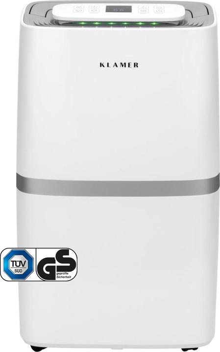 KLAMER Luftentfeuchter 25L, 195m³ Luftumwälzung pro Stunde, 420W Entfeuchter, 5.5L Tank (35 m², 25 l/24h)