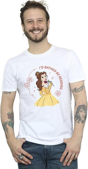 Actual product image Disney Mens Beauty And The Beast I'd Rather Be Reading T-Shirt (4XL)