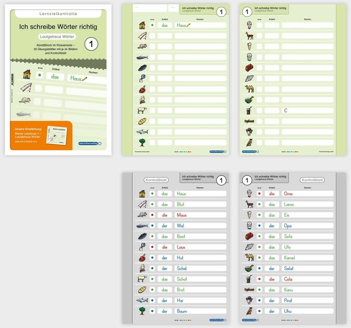 Valori nutrizionali e ingredienti Ich schreibe Wörter richtig - Abreissblock 1 - Lernzielkontrolle - Lautgetreue Wörter (Tedesco, Katrin Langhans, Sternchenverlag, 2024)
