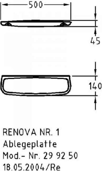 Produktbild Geberit Keramikablage Keramag / Renova 50 cm wei 299250