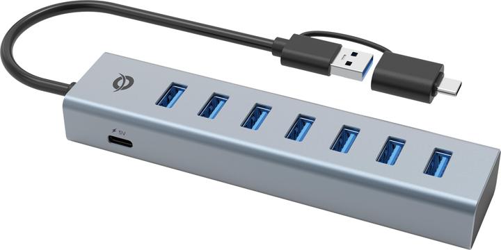 Produktbild Conceptronic USB-Hub 7-Port 3.0 ->7x3.0 5Gbps ink PW.Adapter (USB-A, 7 Ports)