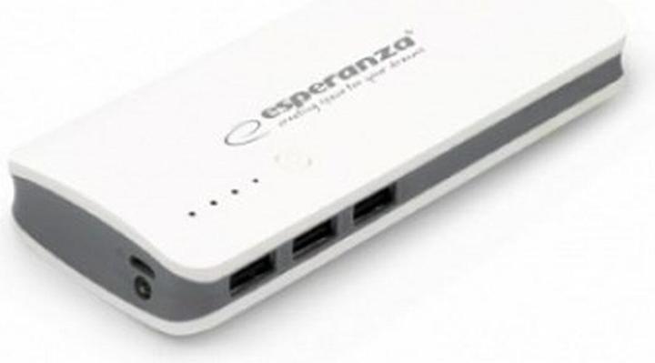 Esperanza EMP106WE Radium - Grigio - Bianco - Universale - Rettangolo - 8000 mAh - USB - 5 V (8000 mAh, 29.60 Wh)