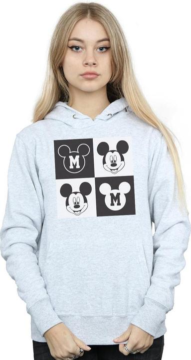 Actual product image Disney Womens/Ladies Mickey Mouse Smiling Squares Hoodie (S)