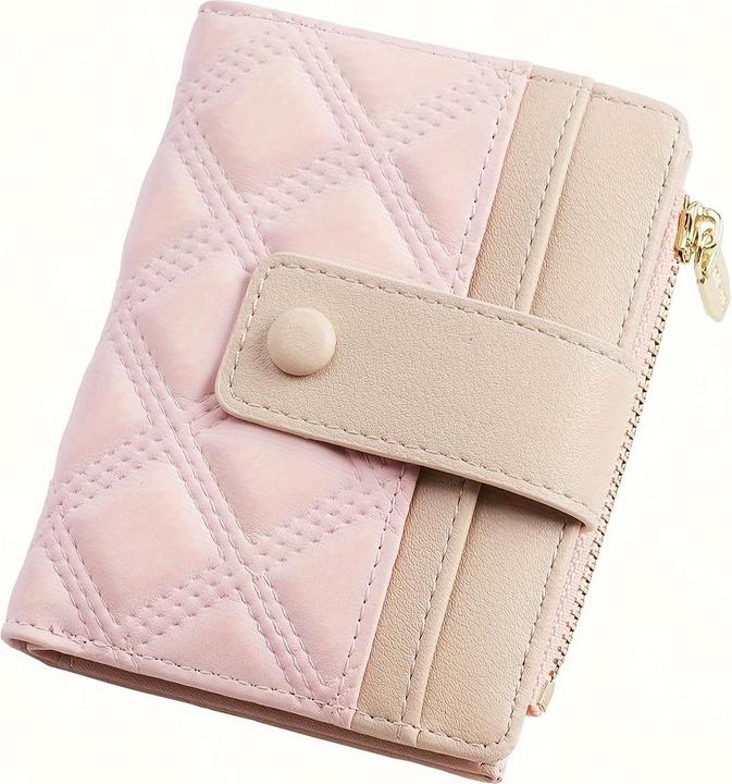 Image du produit Only-Bags.Store Neue gesteppte Brieftasche mit Reissverschlusstasche und Schnallenverschluss, perfekt für Geschenke