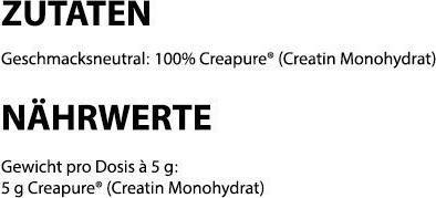 Valeurs nutritives et ingrédients MyProtein Créapure Creatine Monohydrate (1 pièce(s), Poudre, 500 g)