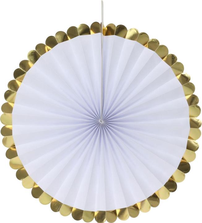 Image du produit Casativo Eventails décoratifs en papier, 5 pièces, or et blanc