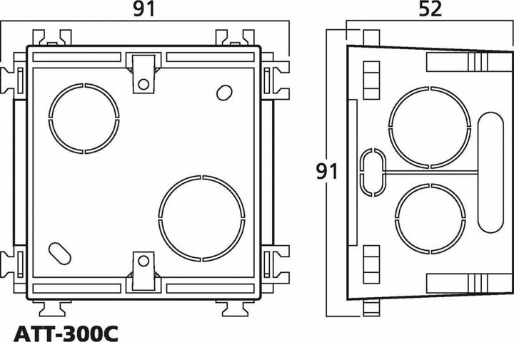 Actual product image Monacor Flush-mounted flush-mounted housing 91x 91x52mm