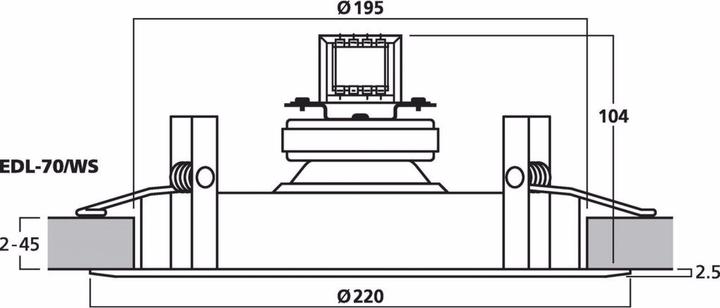 Image du produit Monacor Haut-parleur Public Adress 100V max.6W d:220mm (1 pièce)