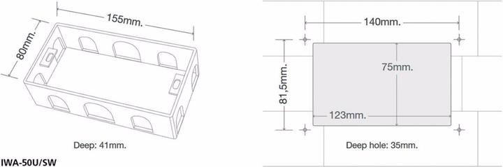 Immagine prodotto Monacor Custodia da incasso per IWA-50WIFI, IWA-05BT
