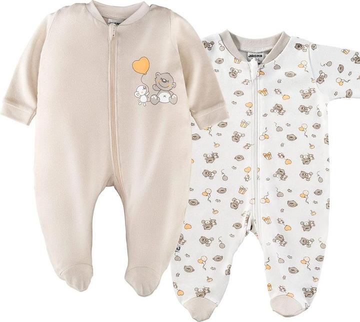 Produktbild Jacky Baby Schlafanzug Einteiler - 2er Pack - Lovely Bear Offwhite Baby-Schlafanzüge (68)