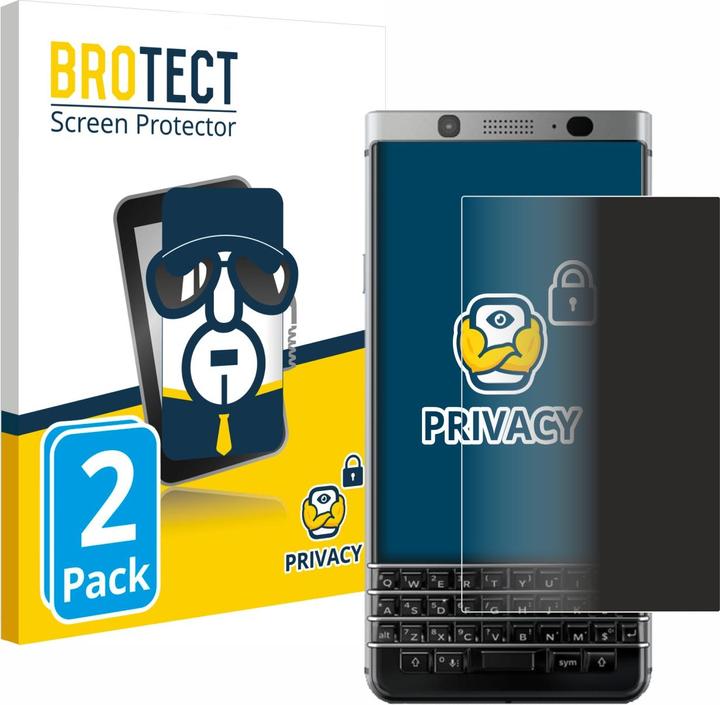 Productafbeelding BROTECT Anti-spionnetje privacyfolie Beschermfolie tegen blauw licht (2 Stuk, Blackberry KEYone)