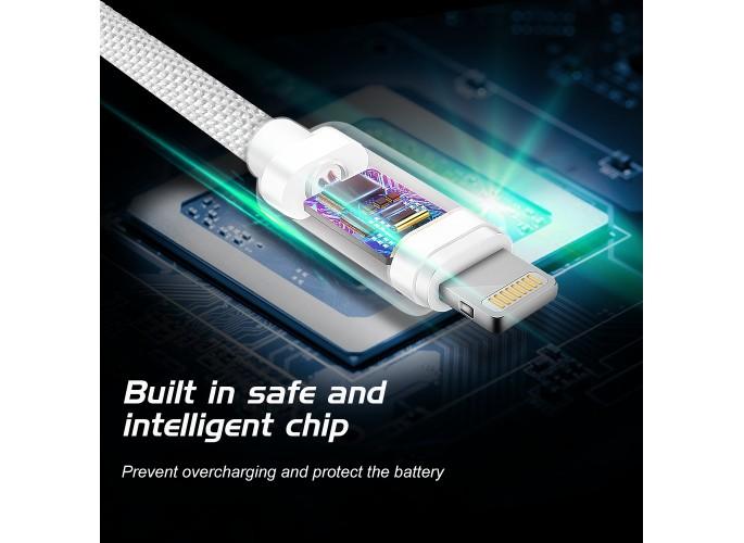 Produktbild Swissten Datenkabel Textil USB / Lightning MFi 1.2 M (1.20 m, USB 2.0)