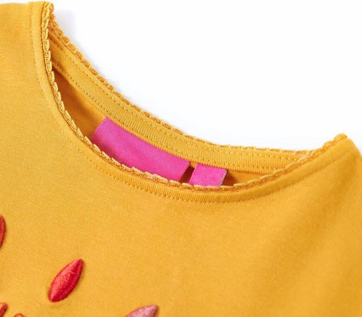 Immagine prodotto VidaXL Camicia a maniche lunghe per bambini ocra scuro 116,Materiale: 95 (116)