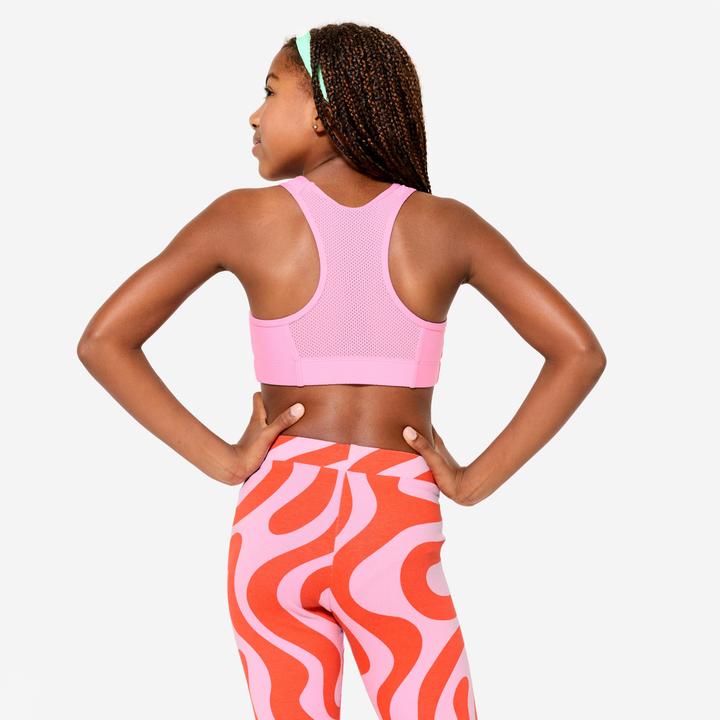 Produktbild Domyos Sport-Bustier Mädchen atmungsaktiv - rosa bedruckt (8, 9, 10)