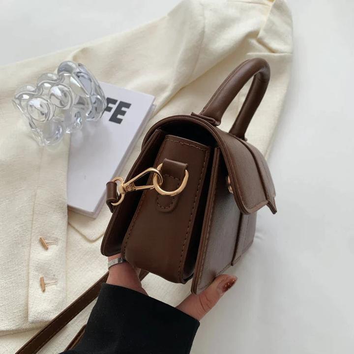Produktbild Only-Bags.Store Pu Leder Umhängetasche Handtasche - Crossbody Taschen Vintage Unterarm Tasche Quadrat Satchel