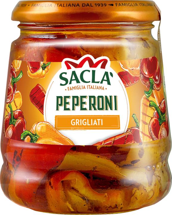 Produktbild Sacla Peperoni gegrillt, eingelegt in Öl (486 g)