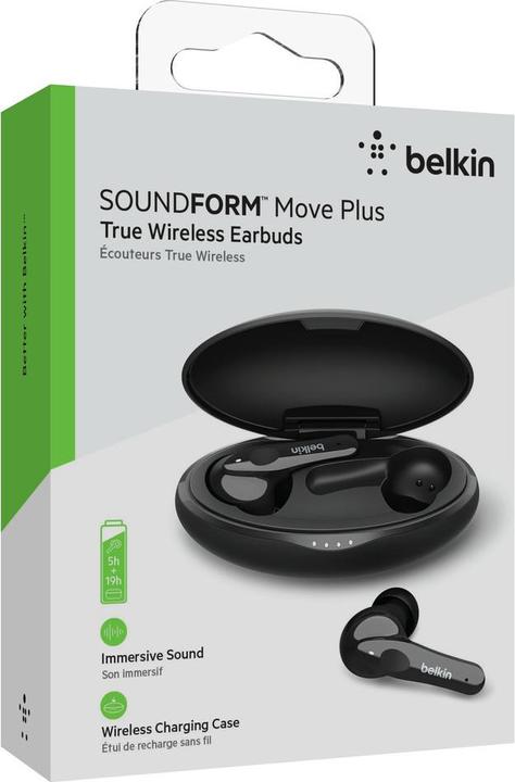Actual product image Belkin InEar SoundForm Move Plus, sw. (5 h, Wireless)
