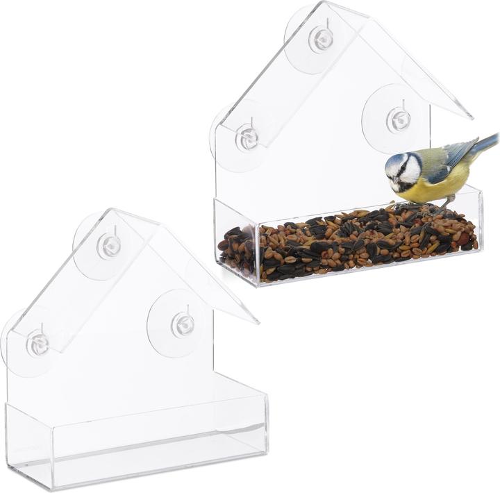 Produktbild Relaxdays 2x Fenster-Vogelfutterhaus