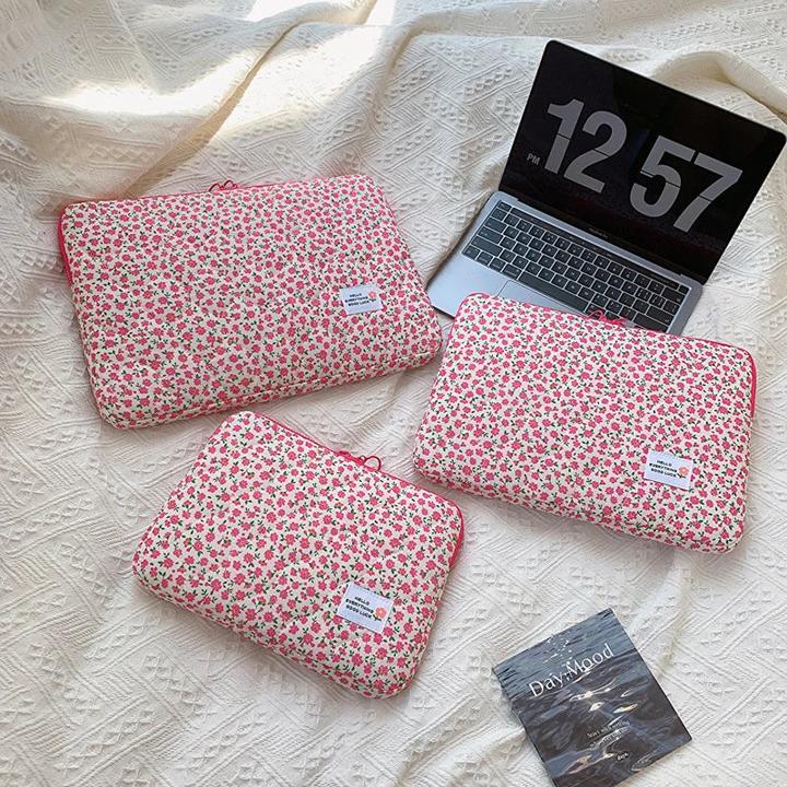 Produktbild Only-Bags.Store Niedliche Blume Laptop Sleeve Computer Tragetasche Tasche 15 Zoll tragbare Tischabdeckung Taschen