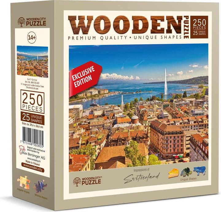 Image du produit WoodenCity Puzzle en bois L CH Geneve (250 pièces)