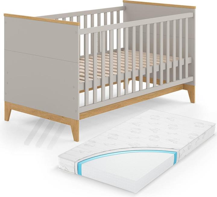 VitaliSpa Kinderbett Malia, Cashmere-Eiche, 143.2 x 81 cm, mit Matratze