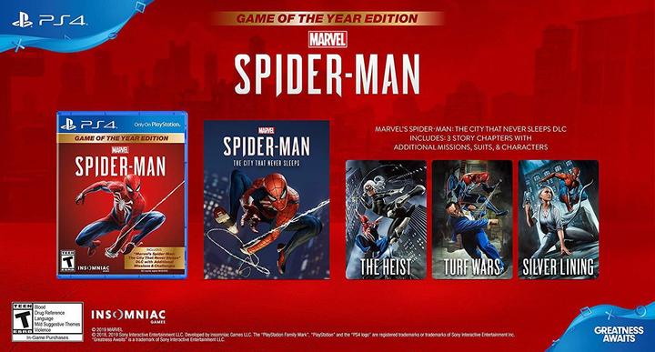 Immagine prodotto Sony Marvel's Spider-Man: Edizione Gioco dell'Anno PS4 (PS4, EN)