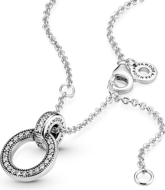 Produktbild Pandora Halskette mit Doppelkreis Anhänger (Sterling Silber 925, 45 cm)