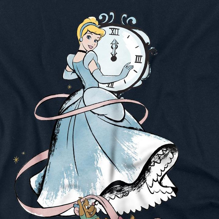 Actual product image Cinderella Unisex Adult Clock Strikes Twelve Jaq And Gus T-Shirt (XXL)