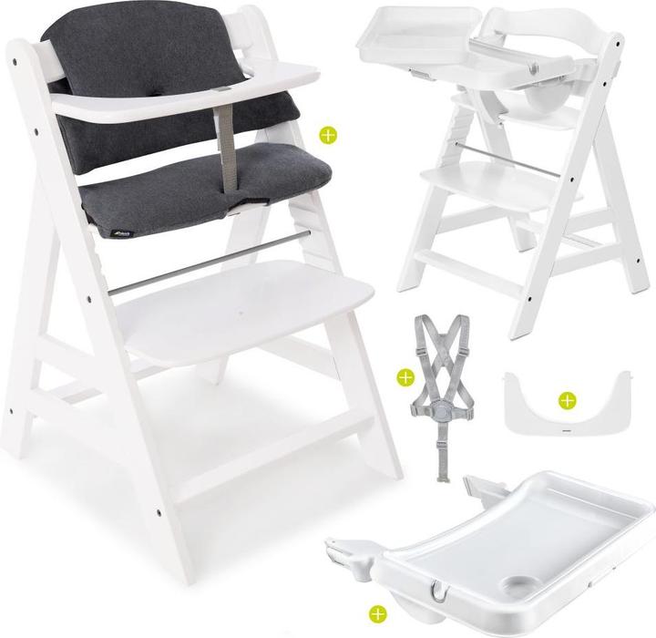 Actual product image Hauck Highchairs Highchair Alpha Plus White in economy set incl. seat cushion (Highchair)