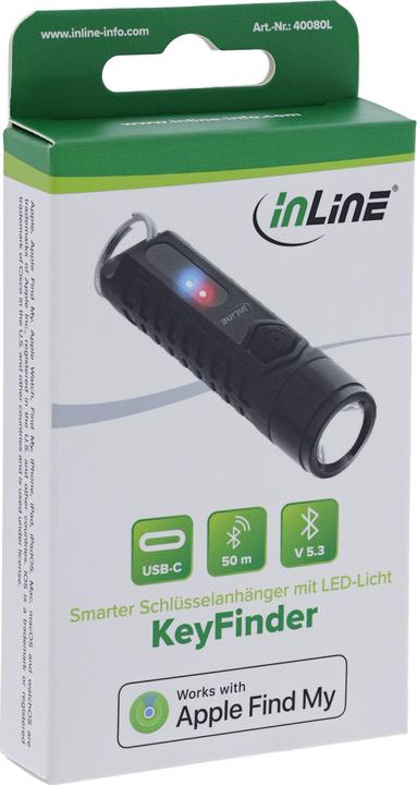Actual product image InLine ® KeyFinder, smarter Schlüsselanhänger mit LED-Licht, 300mAh, IPX65