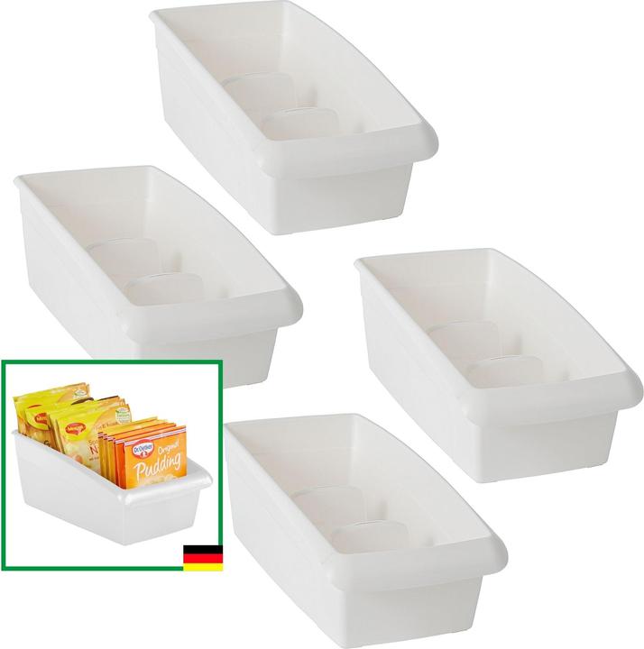 Image du produit Novaliv Boîte à soupe 4pcs Economy Set Tiroir Organisateur Cuisine - 25 x 16 cm BLANC Stockage d'épices